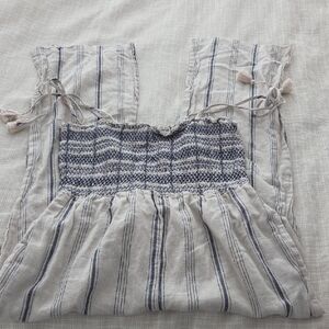 Madewell Striped Smocked Jumpsuit